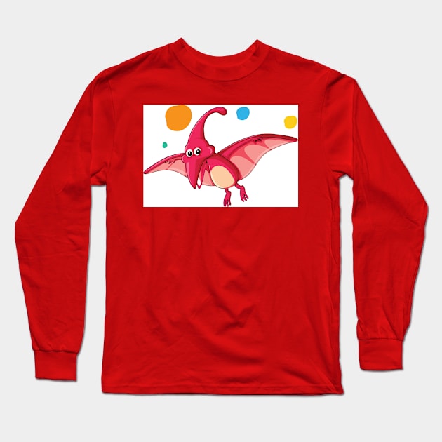 red t rex Long Sleeve T-Shirt by Joshua Onwatiwa